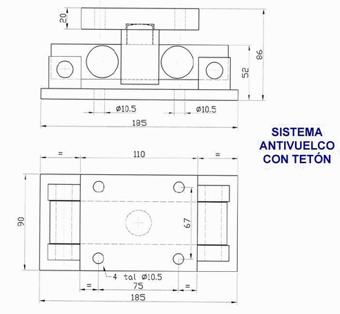 DCO-2 antivibració tetragonal — vista 2