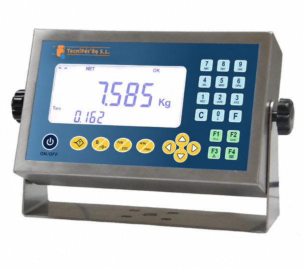 Indicador de peso alfanumérico con 3 campos de visualización numéricos SCA10